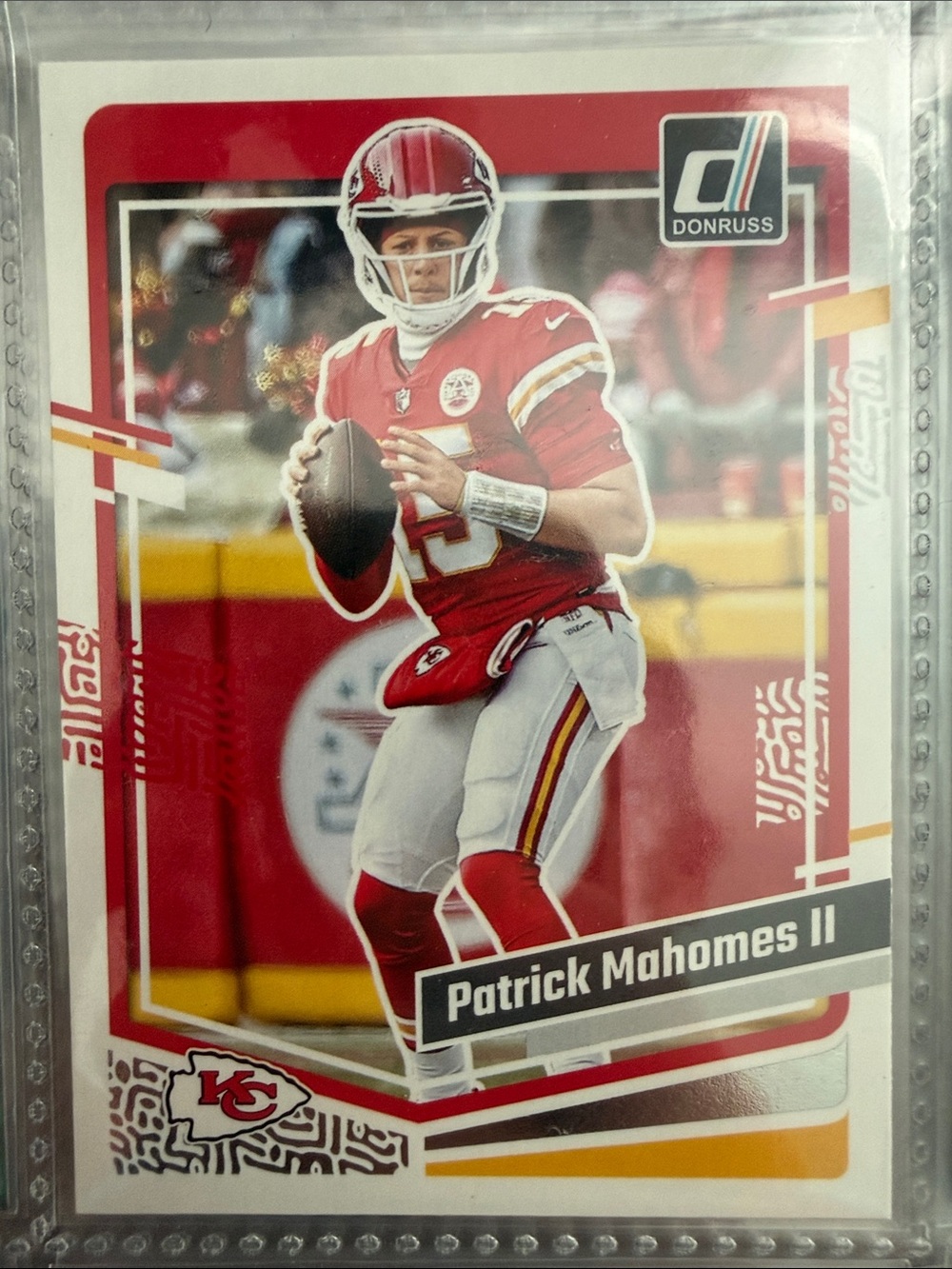 Patrick mahomes donRuss Red and White Football Trading Card